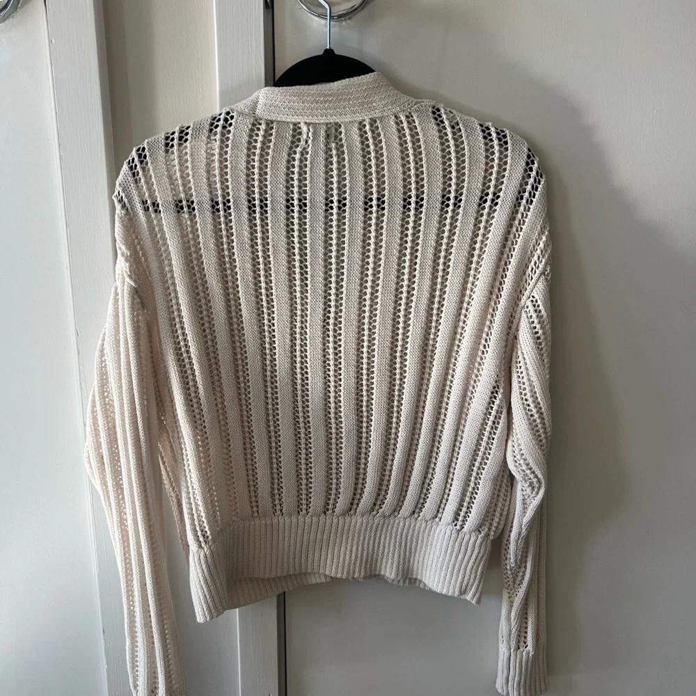 a new day Women's Cream Open-Knit Cardigan - Picture 3 of 3